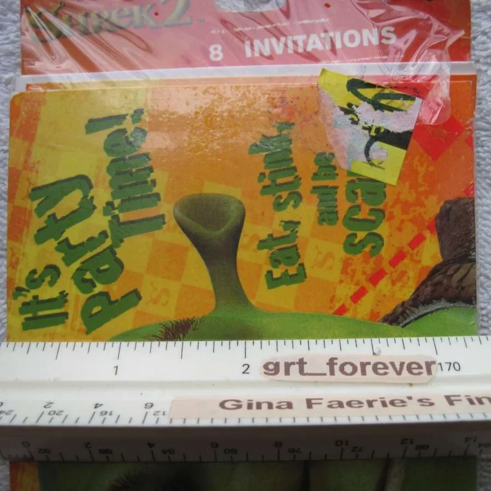 Shrek Hallmark Invitations It's Party Time! Eat, Stink, & Be Scary 2004 Birthday